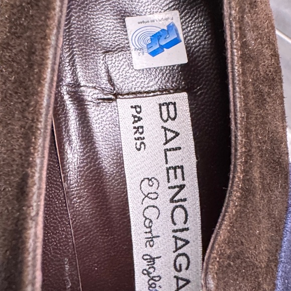 Balenciaga Suede Leather Oxford  Shoes Block Heel | Size 38/ 8 Tri Color - Picture 9 of 13